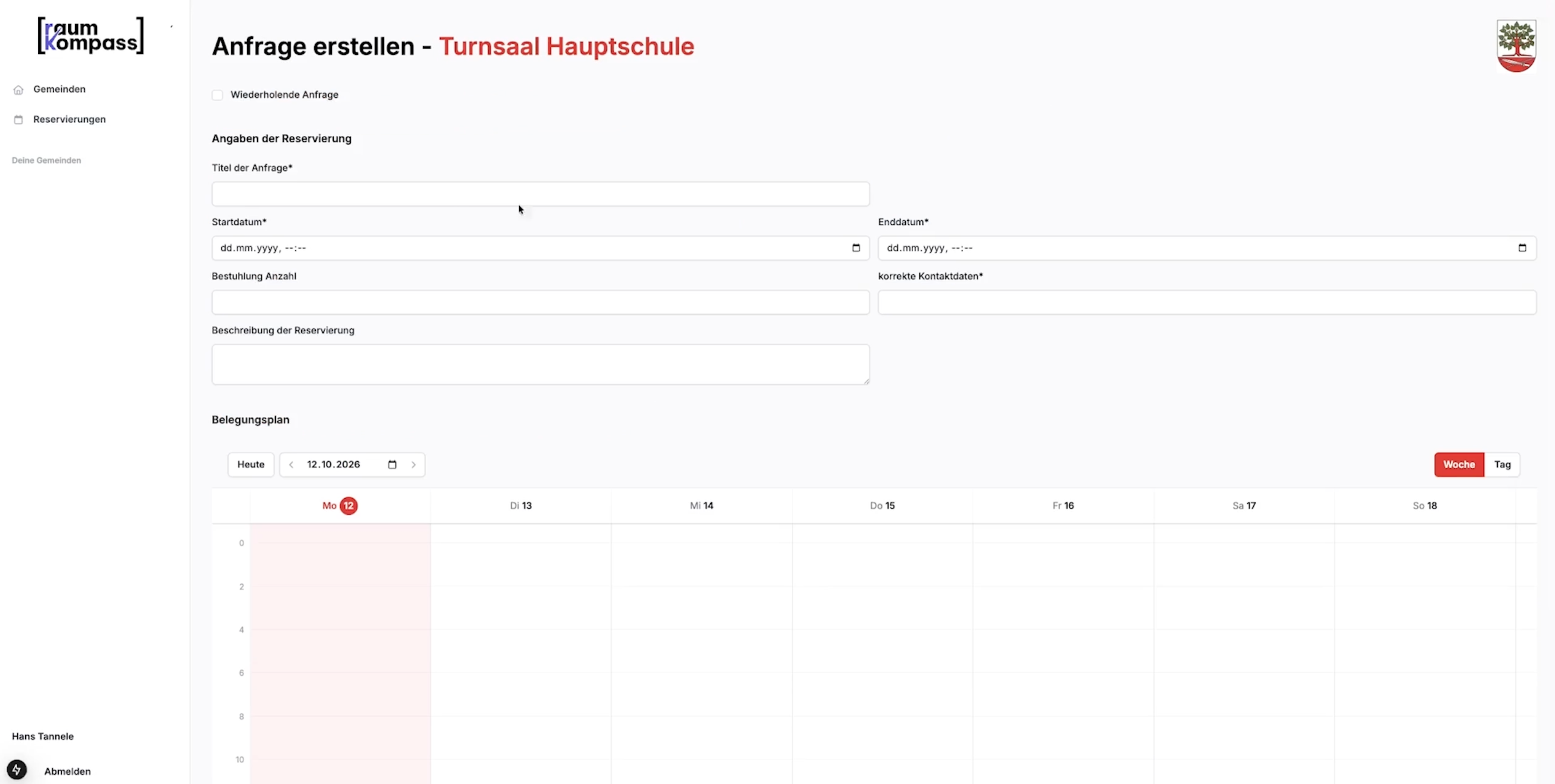 Online-Anfrage & Freigabe in Raumkompass